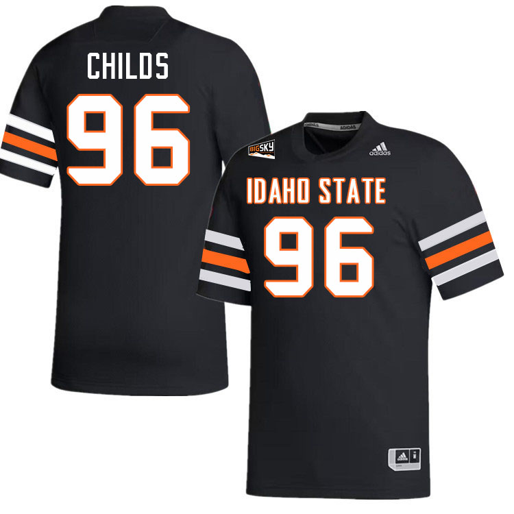 Idaho State Bengals #96 Bronson Childs College Football Jerseys,Uniforms Stitched-Black